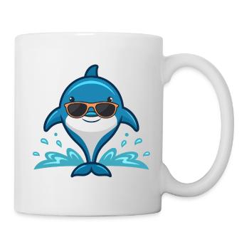 Chic dolphin on the waves - Mug - white - Right