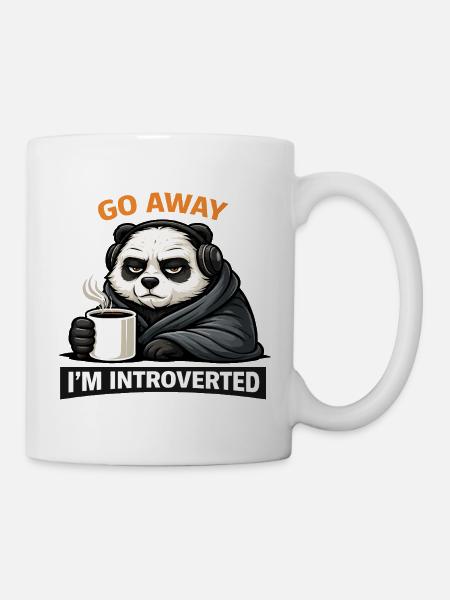 Introvertierter Panda Kaffee-Tee - Tasse - Weiß
