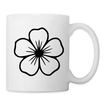 Hibiscus Flower Black Flower Hibiscus Hawaiian Blossom - Mug - white - Right