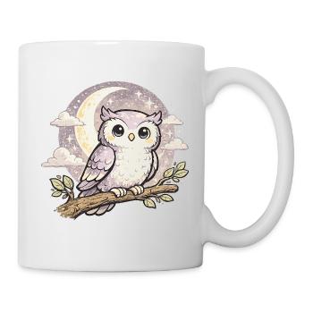 Mondlicht-Eulentraum - Tasse - Weiß - Rechts