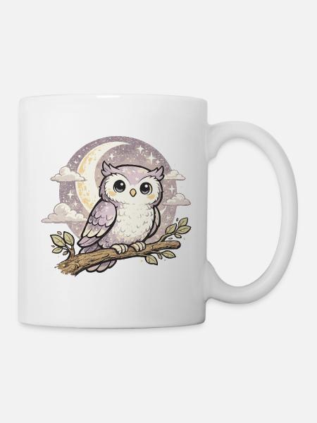 Mondlicht-Eulentraum - Tasse - Weiß