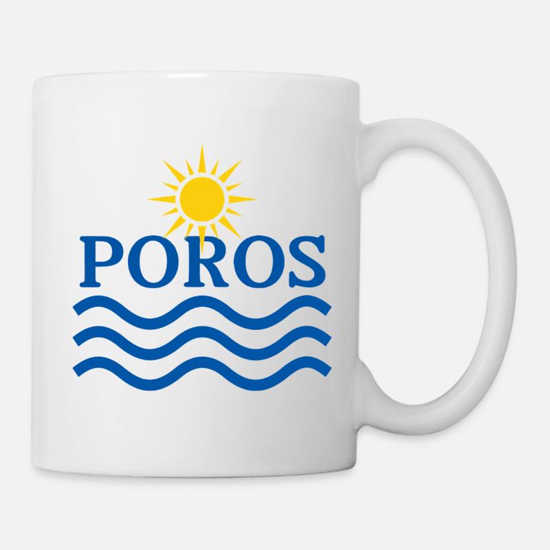 Poros Sun Waves Design - Mug - white
