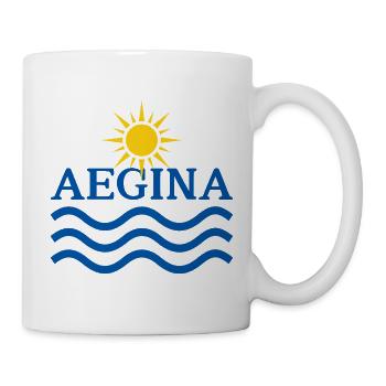 Aegina-Sonnenwellen - Tasse - Weiß - Rechts