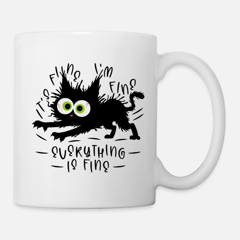 It's fine I'm fine Everything is fine - Katze - Tasse - Weiß
