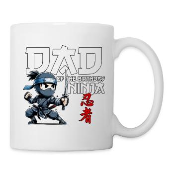 Dad Of The Birthday Ninja Geburtstag Lustig - Tasse - Weiß - Rechts