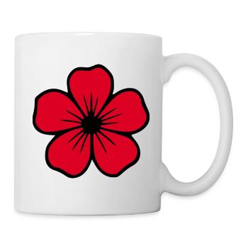 Hibiscus Flower Red Flower Hibiscus Hawaiian Blossom - Mug - white - Right