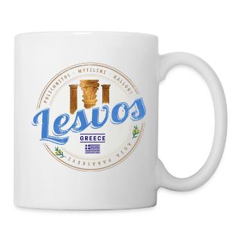 Lesbos Insel in Griechenland Retro Urlaub Souvenir - Tasse - Weiß - Rechts