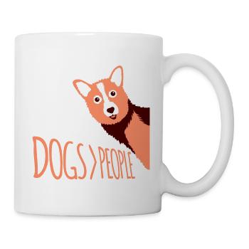 Dogs Over People Dog Funny Antisocial Saying - Mug - white - Right