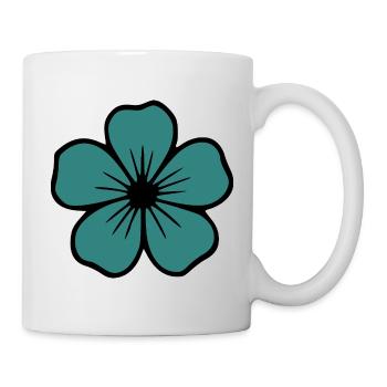Hibiscus Blossom Turquoise Flower Floral Gift - Mug - white - Right