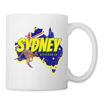 Sydney mit Vintage Känguru Australien Souvenir - Tasse - Weiß - Rechts