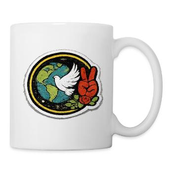 Krieg nicht mehr – Aufkleber: Frieden & Menschlichkeit - Tasse - Weiß - Rechts
