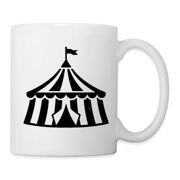 Zirkuszelt Zirkus Vintage Grunge - Tasse - Weiß - Rechts