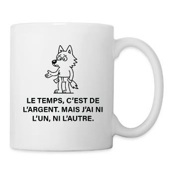 Temps et Argent Loup Minimaliste - Mug blanc - blanc - Droite