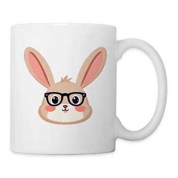 Rabbit with glasses - Mug - white - Right