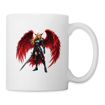 Karmesinroter geflügelter Krieger - Tasse - Weiß - Rechts