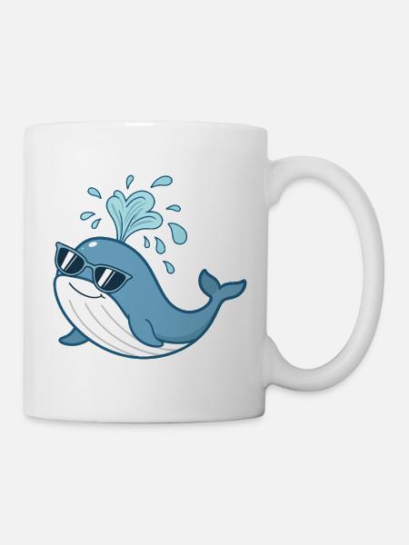 Solare Blauwalbrille - Tasse - Weiß