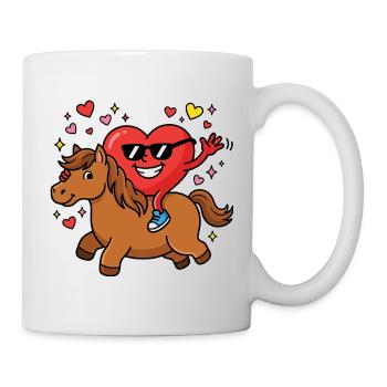 Cheval drôle pour la Saint-Valentin - Mug blanc - blanc - Droite