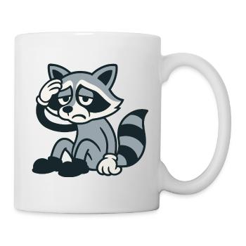 Müder Waschbär mit Kopfweh - Tasse - Weiß - Rechts
