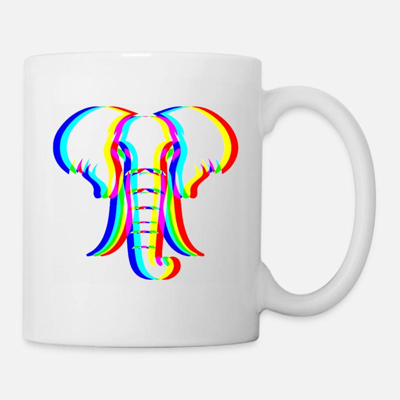 Elephant Vaporwave Lover Animal - Mug - white