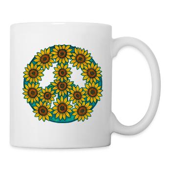 Sunflower Circle Wreath in Teal - Mug - white - Right