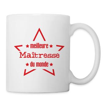 Étoile Meilleure Maîtresse du Monde École Primaire - Mug blanc - blanc - Droite