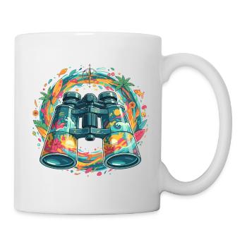 Tropen-Entdecker Binokular-Illustration - Tasse - Weiß - Rechts