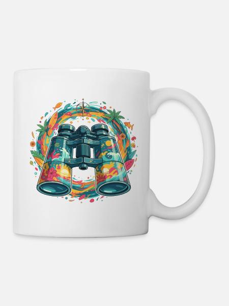 Tropen-Entdecker Binokular-Illustration - Tasse - Weiß