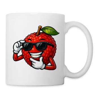 Coole Litchi Cartoon Sommerdesign Obst Frucht - Tasse - Weiß - Rechts