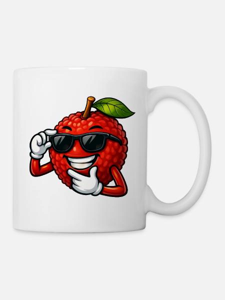 Coole Litchi Cartoon Sommerdesign Obst Frucht - Tasse - Weiß