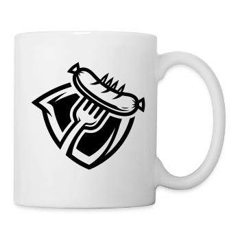 Wurst Gabel - Tasse - Weiß - Rechts
