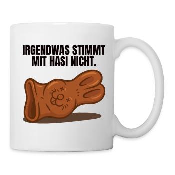 Hasi Ostern Schokohase lustig - Tasse - Weiß - Rechts