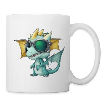 Sonnenbrillen-Drachen - Tasse - Weiß - Rechts