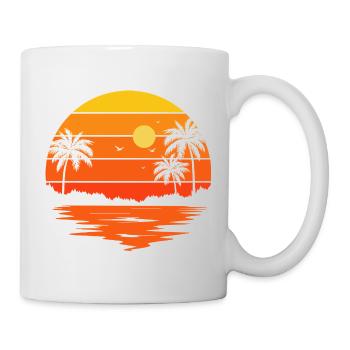 Sunset Retro Palm Tree - Mug - white - Right