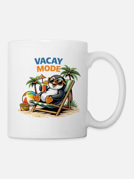 Vacay Mode Penguin Beach - Tasse - Weiß