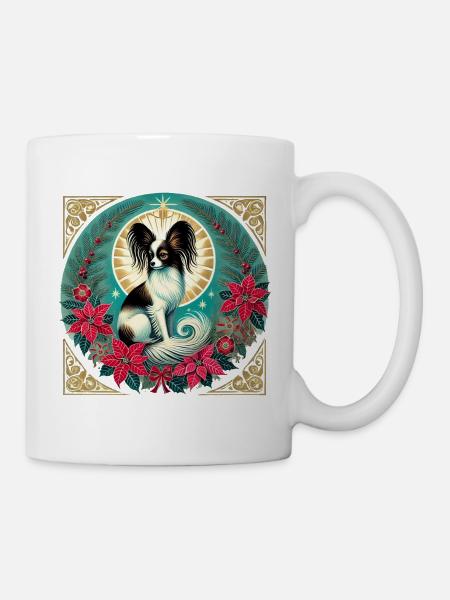 Papillon Halo Weihnachtskreis - Tasse - Weiß