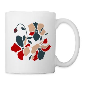 Abstrakte Blume - Tasse - Weiß - Rechts