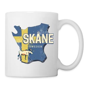 Skane Sweden Province Map Vintage Souvenir - Mug - white - Right