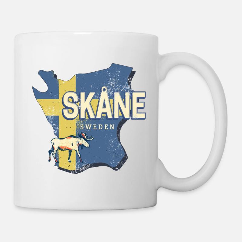Skane Sweden Province Map Vintage Souvenir - Mug - white