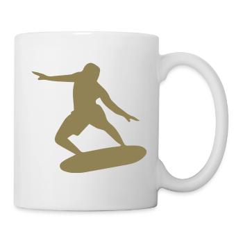Silhouette de surfeur Surf Minimaliste - Mug blanc - blanc - Droite