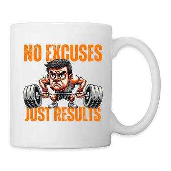 Pas d’excuses, juste des résultats - Salle de sport - Mug blanc - blanc - Droite