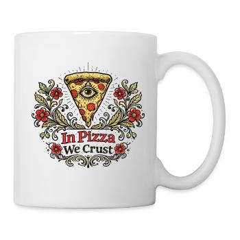 Dans la pizza, nous croûtons Floral Crest - Mug blanc - blanc - Droite