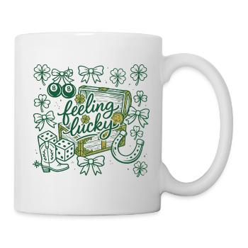 Se sentir chanceux pour la Saint-Patrick Typographie festive - Mug blanc - blanc - Droite