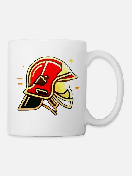 Feuerwehrhelm - Tasse - Weiß
