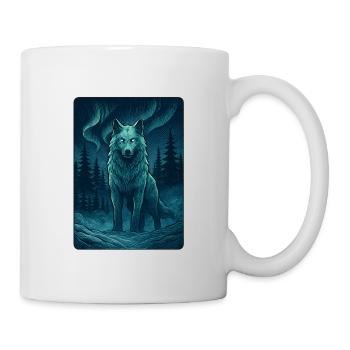 Nordwolf im Nachtwald - Tasse - Weiß - Rechts