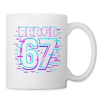 Idée de cadeau Error 67 Six Seven Glitch Cyber Meme - Mug blanc - blanc - Droite