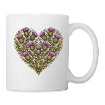Thistle Heart Botanischer Druck - Tasse - Weiß - Rechts