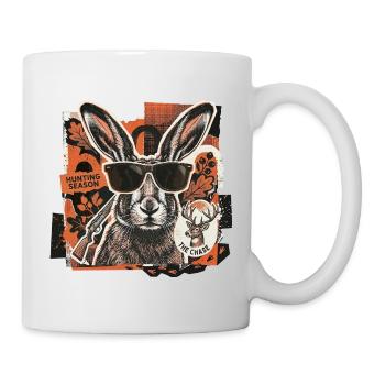 Cooler Vintage Jäger Hase - Tasse - Weiß - Rechts
