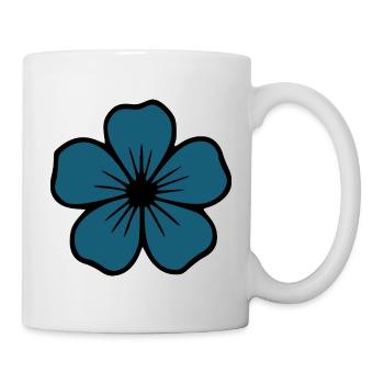 Hibiscus Blossom Dark Blue Flower Gift - Mug - white - Right