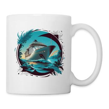 Estampe d’art de bateau de croisière - Mug blanc - blanc - Droite