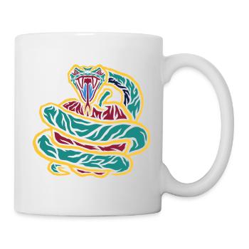 Néon serpent enroulé - Mug blanc - blanc - Droite